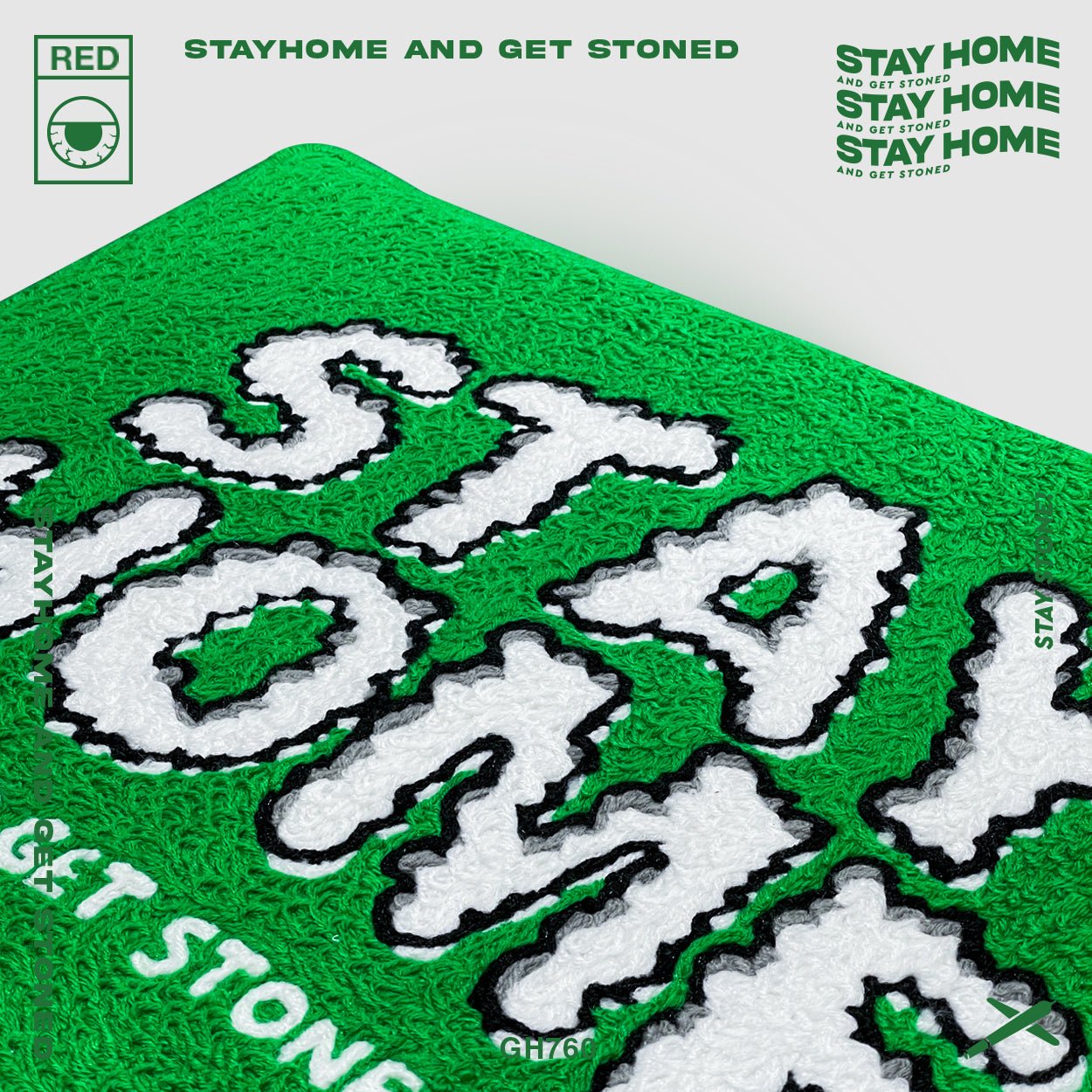 「 STAYHOME」 煙霧LOGO地毯 - SMOKEDOG