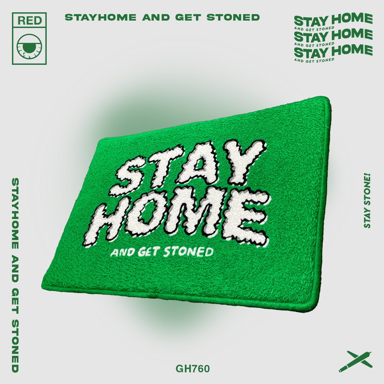 「 STAYHOME」 煙霧LOGO地毯 - SMOKEDOG