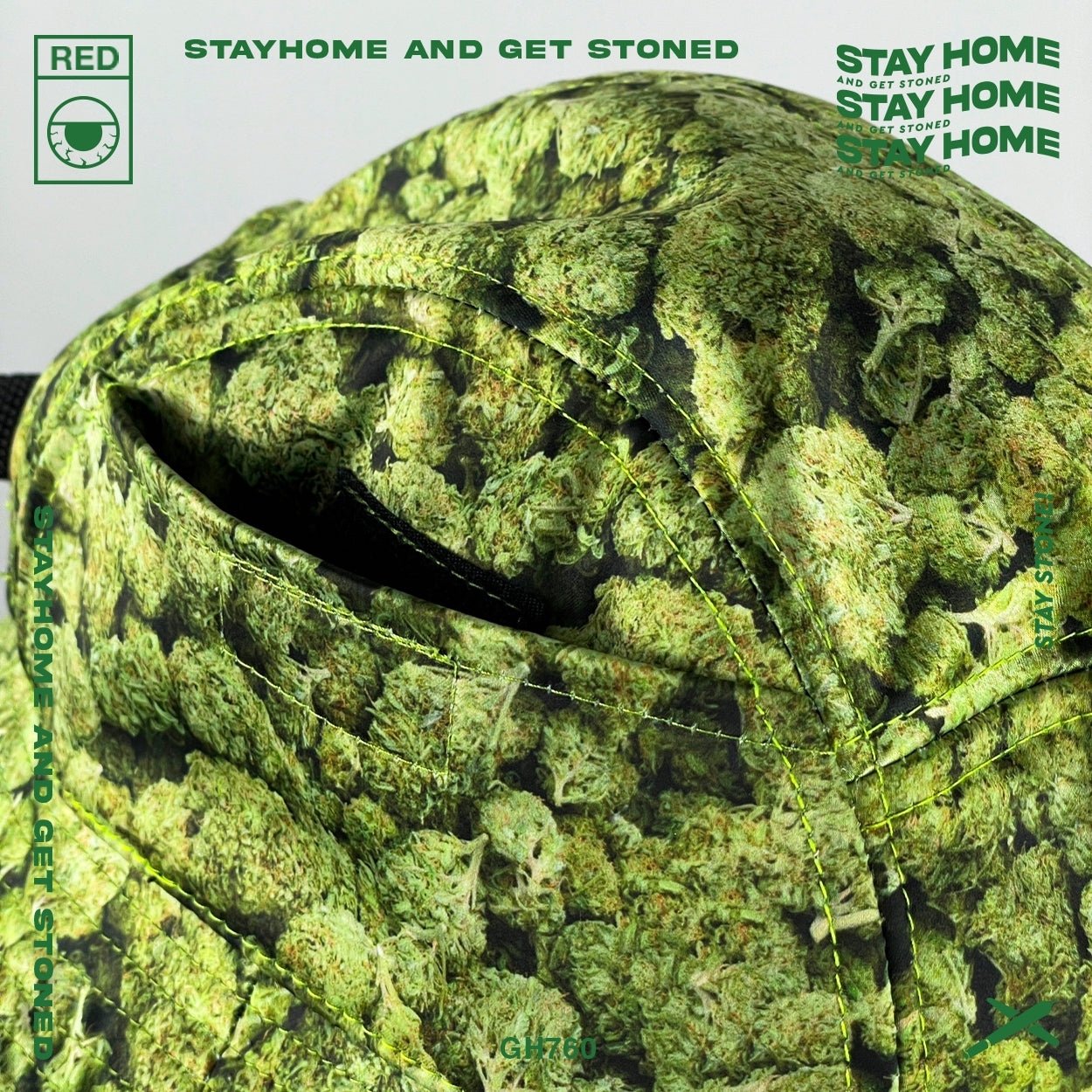 「STAYHOME」滿版麻花漁夫帽 - SMOKEDOG