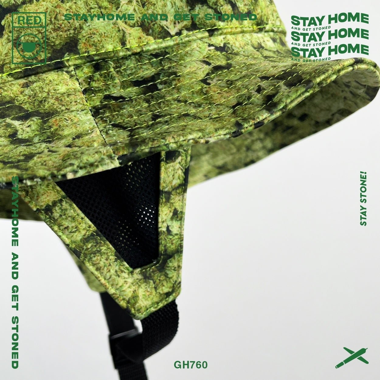 「STAYHOME」滿版麻花漁夫帽 - SMOKEDOG