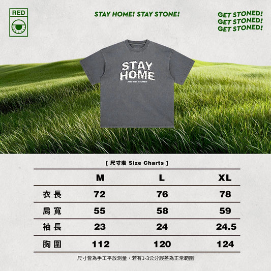 「 STAYHOME」煙霧 LOGO TEE｜420 限定水洗灰藍款 - SMOKEDOG
