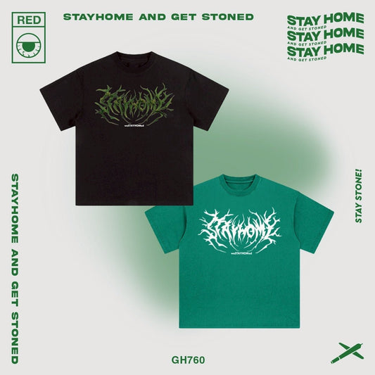 「 STAYHOME」Metal 刺棘 LOGO TEE - SMOKEDOG